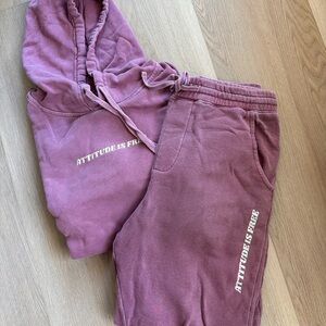 “Attitude is Free” Sweatshirt and Jogger Set